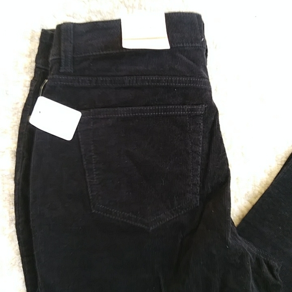 NEW St. John's Bay Secretly Slender Corduroy Pants 10 Black - Picture 10 of 15